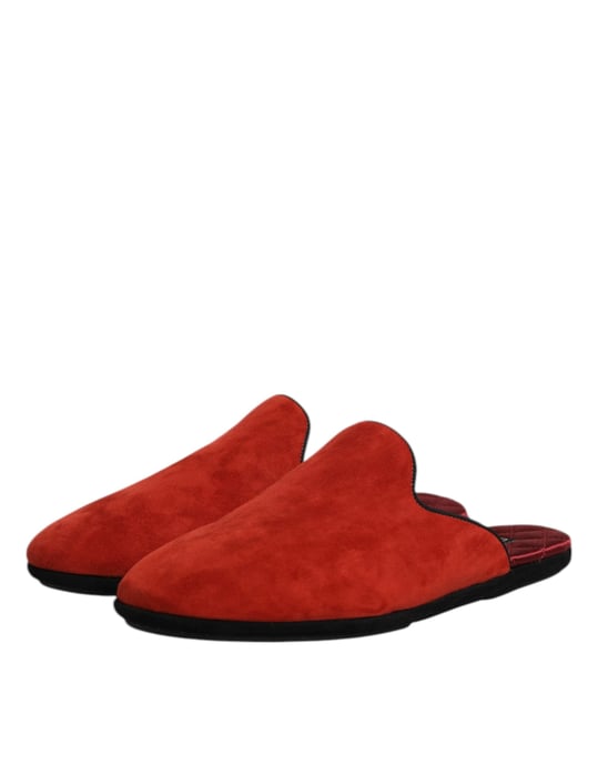 Dolce & Gabbana Orange Mocka Slip-ons Platta Tofflor - Image 4