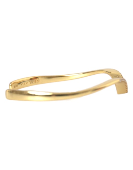 Nialaya Boog Vleugel Manchet Skyfall Goud CZ 925 Armband - Image 4