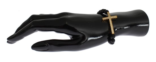 Nialaya Matte Onyx Steen Gouden CZ Kruis 925 Zilveren Armband - Image 6