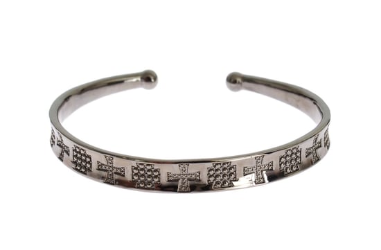 Nialaya Grijze Rhodium 925 Zilveren Bangle Armband - Image 1