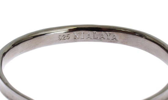 Nialaya Grijze Rhodium 925 Zilveren Bangle Armband - Image 2
