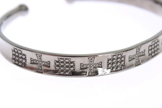 Nialaya Grijze Rhodium 925 Zilveren Bangle Armband - Image 3