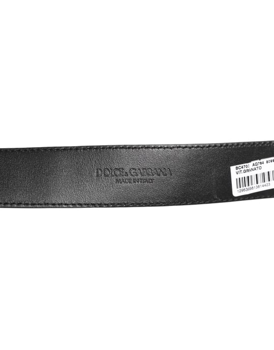 Dolce & Gabbana Zwarte Leren Klassieke Metalen Logo Gespriem Belts - Image 3