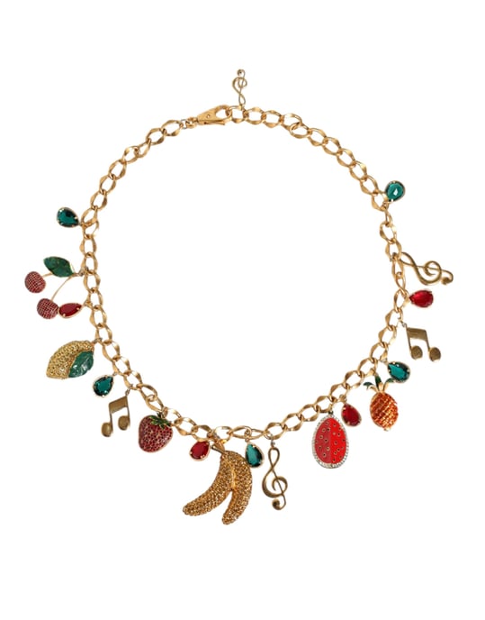 Dolce & Gabbana Gouden Kleur Messing Fruitige Met Kralen Versierde Taille Ketting Ceintuur - Image 1
