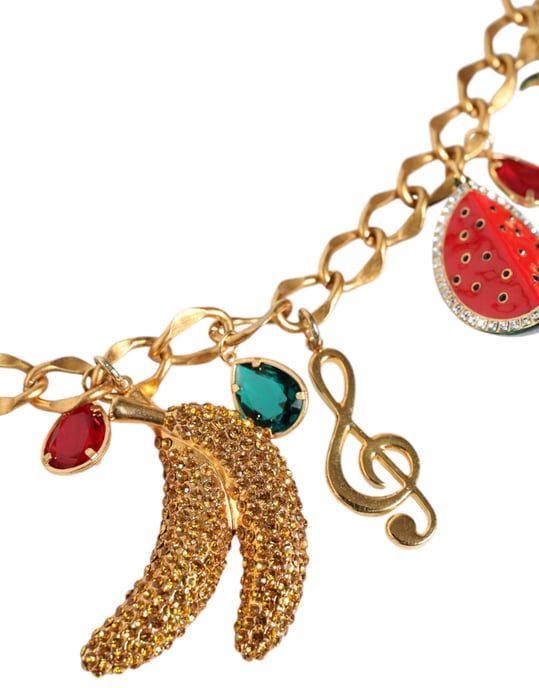 Dolce & Gabbana Gouden Kleur Messing Fruitige Met Kralen Versierde Taille Ketting Ceintuur - Image 3
