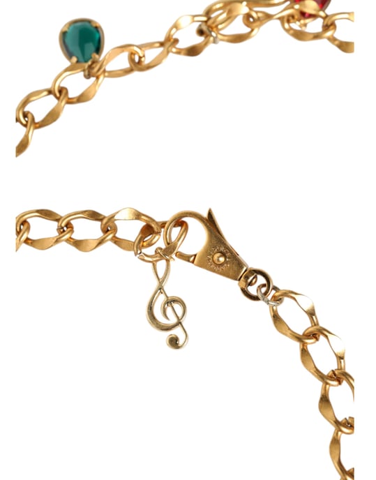 Dolce & Gabbana Gouden Kleur Messing Fruitige Met Kralen Versierde Taille Ketting Ceintuur - Image 6