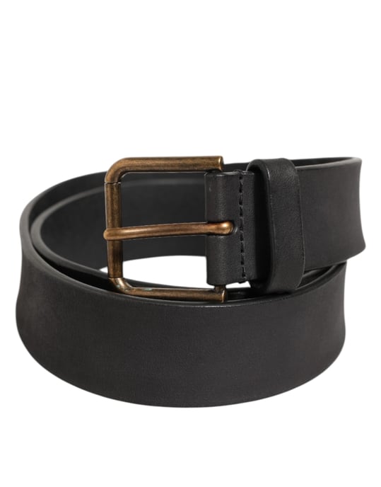 Dolce & Gabbana Zwarte Leren Metalen Gesp Klassieke Herenriem - Image 2