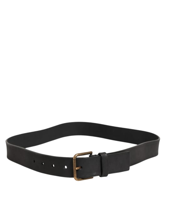 Dolce & Gabbana Zwarte Leren Metalen Gesp Klassieke Herenriem - Image 5