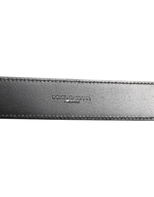 Dolce & Gabbana Zwart Leren Classic Metalen Logo Gespriemier - Image 4
