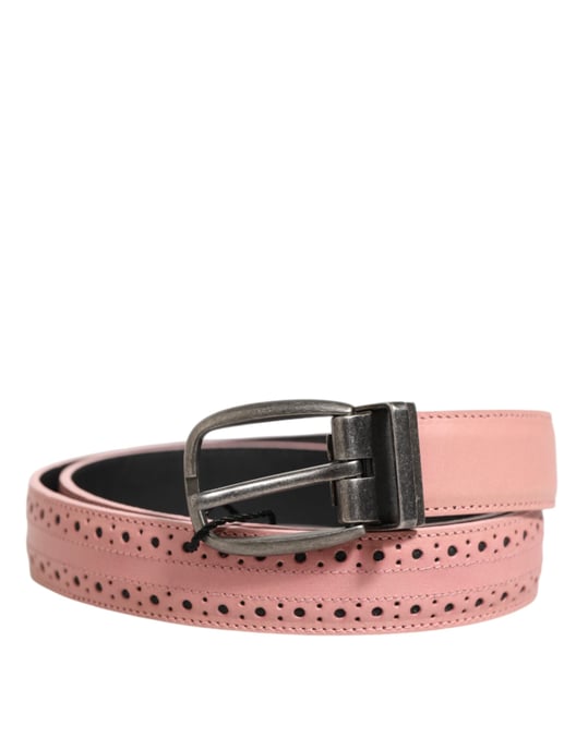 Dolce & Gabbana Roze Leren Gaatjes Detail Gespriemel Tailleband - Image 2