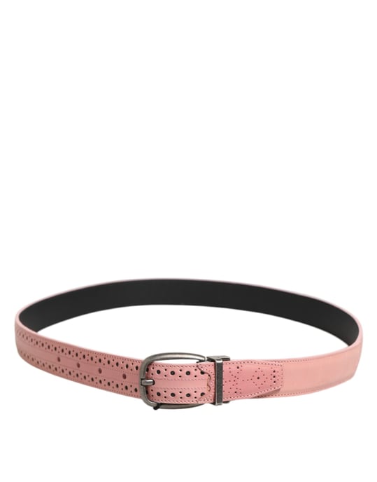Dolce & Gabbana Roze Leren Gaatjes Detail Gespriemel Tailleband - Image 3