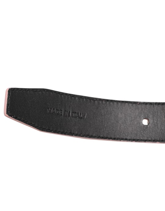 Dolce & Gabbana Roze Leren Gaatjes Detail Gespriemel Tailleband - Image 4