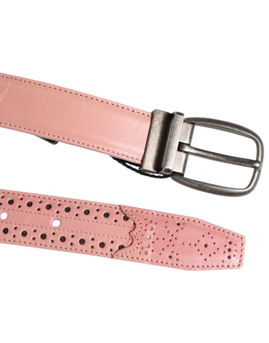 Dolce & Gabbana Roze Leren Gaatjes Detail Gespriemel Tailleband - Image 5