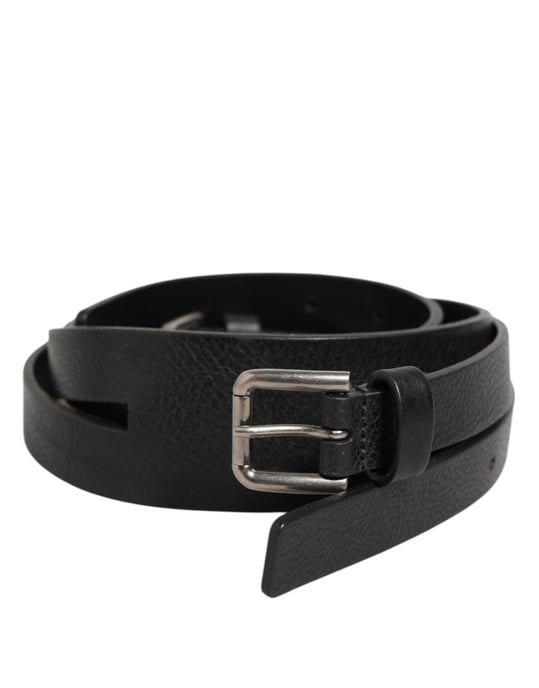 Dolce & Gabbana Zwarte Dubbele Band Leren Gouden Gesp Riem - Image 1