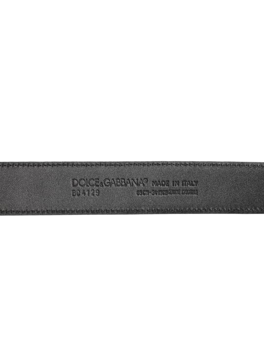 Dolce & Gabbana Zwarte Exotische Leer Metalen Logo Gesp Riempje - Image 4