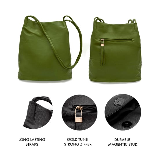 Women's Tote Shoulder Bag in Green - Image 4