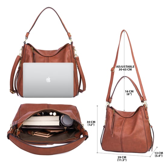 Women's Hobo Shoulder Bag in Tan - Image 2