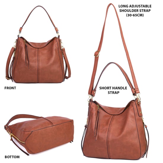 Women's Hobo Shoulder Bag in Tan - Image 3