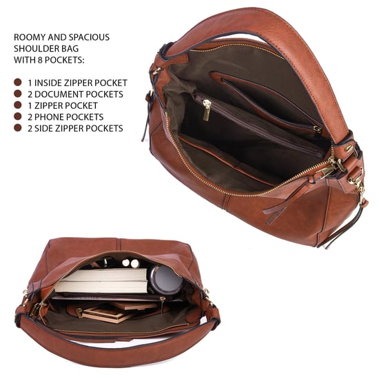 Women's Hobo Shoulder Bag in Tan - Image 4