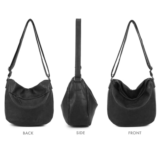 Women's Slouch Shoulder Bag in Black - Image 3