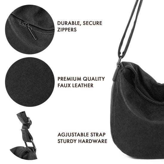 Women's Slouch Shoulder Bag in Black - Image 4