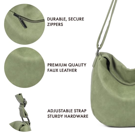 Women's Slouch Shoulder Bag in Green - Image 4