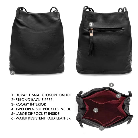 Women's Tote Shoulder Bag in Black - Image 3