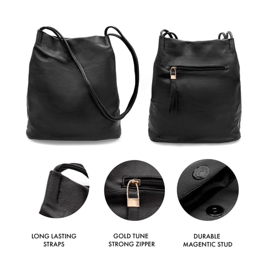 Women's Tote Shoulder Bag in Black - Image 6
