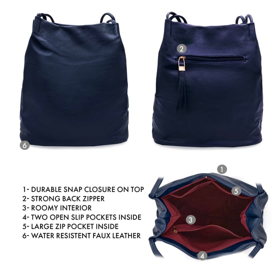 Women's Tote Shoulder Bag in Navy - Image 3