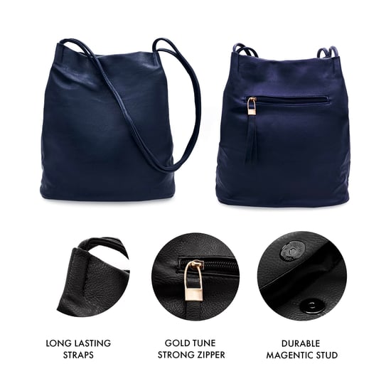 Women's Tote Shoulder Bag in Navy - Image 4