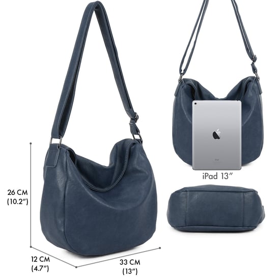 Women's Slouch Shoulder Bag in Navy - Image 2