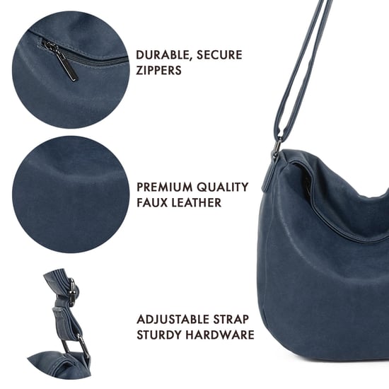 Women's Slouch Shoulder Bag in Navy - Image 4