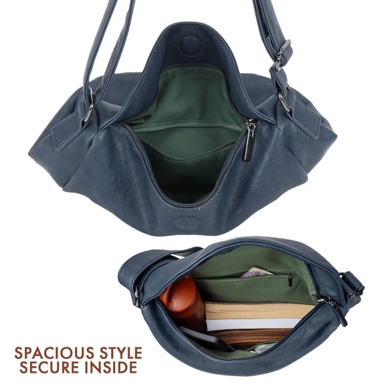 Women's Slouch Shoulder Bag in Navy - Image 5
