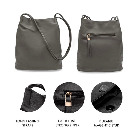 Women's Tote Shoulder Bag in Grey - Image 5