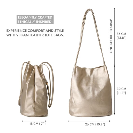 Women's Tote Shoulder Bag in Gold - Image 2