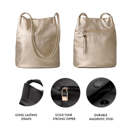 Women's Tote Shoulder Bag in Gold - Image 4