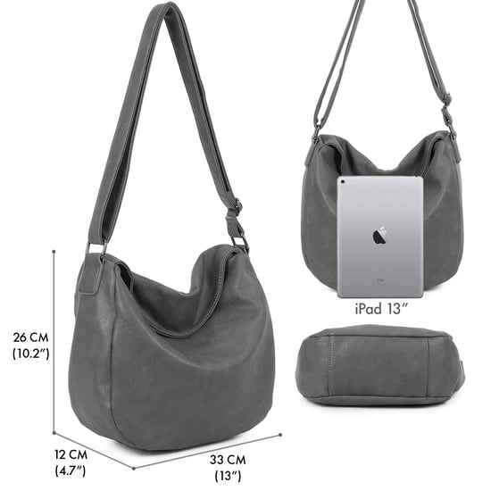 Women's Slouch Shoulder Bag in Grey - Image 2