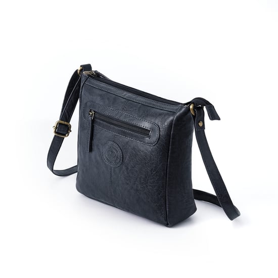 Women's Genuine Leather Crossbody Bag in Navy - Image 2