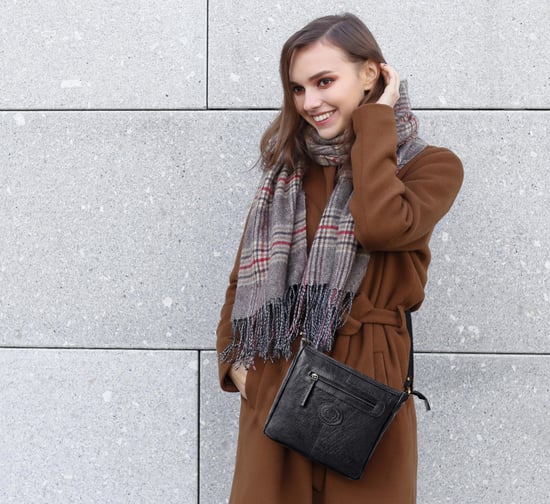 Women's Genuine Leather Crossbody Bag in Navy - Image 4