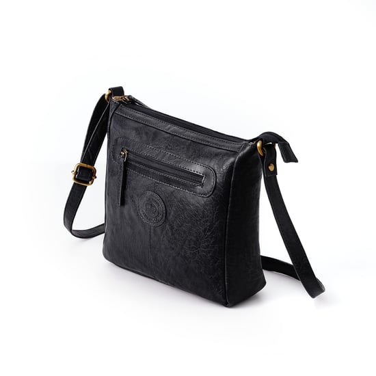 Women's Genuine Leather Crossbody Bag in Black - Image 2