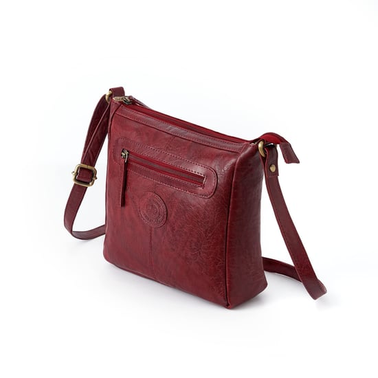 Women's Genuine Leather Crossbody Bag in Burgundy - Image 2