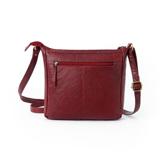 Women's Genuine Leather Crossbody Bag in Burgundy - Image 4