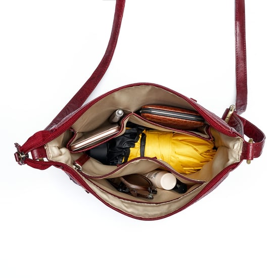 Women's Genuine Leather Crossbody Bag in Burgundy - Image 5