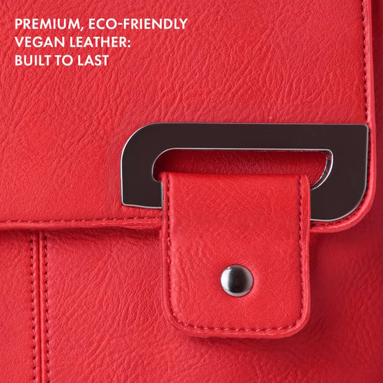 Women's Crossbody Bag Messenger Shoulder Bag in Red - Image 6
