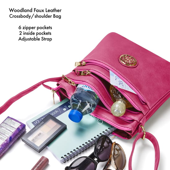 Multi Zipper Cross Body Bag For Women in Pink - Image 3