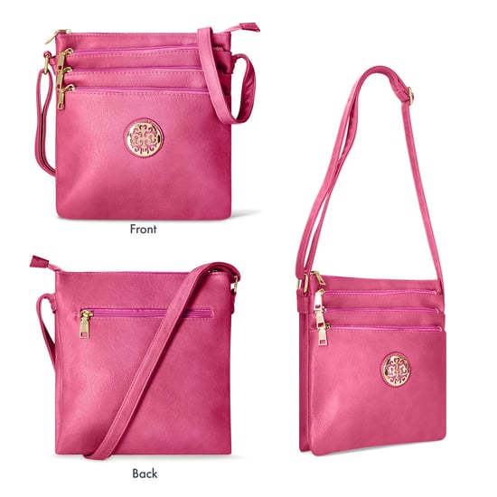Multi Zipper Cross Body Bag For Women in Pink - Image 5
