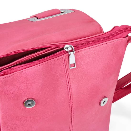 Women's Crossbody Bag Messenger Shoulder Bag in Fuchsia - Image 4