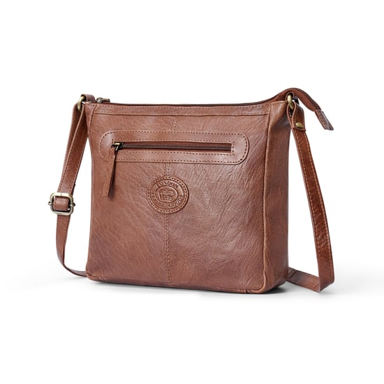 Women's Genuine Leather Crossbody Bag in Tan - Image 2