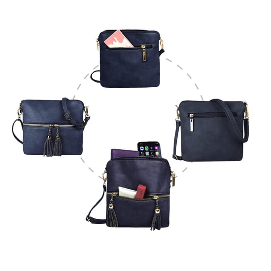 Women's Crossbody Bag in Navy - Image 3