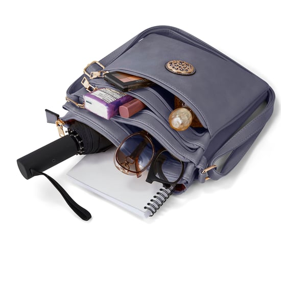 Multi Zipper Cross Body Bag For Women in Light Grey - Image 5